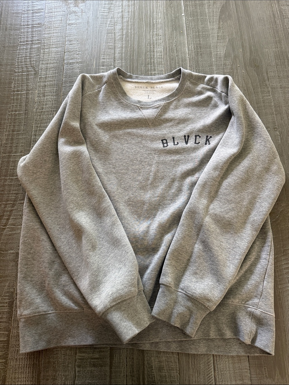 Black Scale Gray Crewneck Sweatshirt with BLVCK Chest Logo